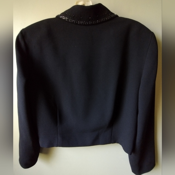 LIKE NEW Debra Michaels Collection Cropped Blazer with Beaded Collar - Picture 4 of 5